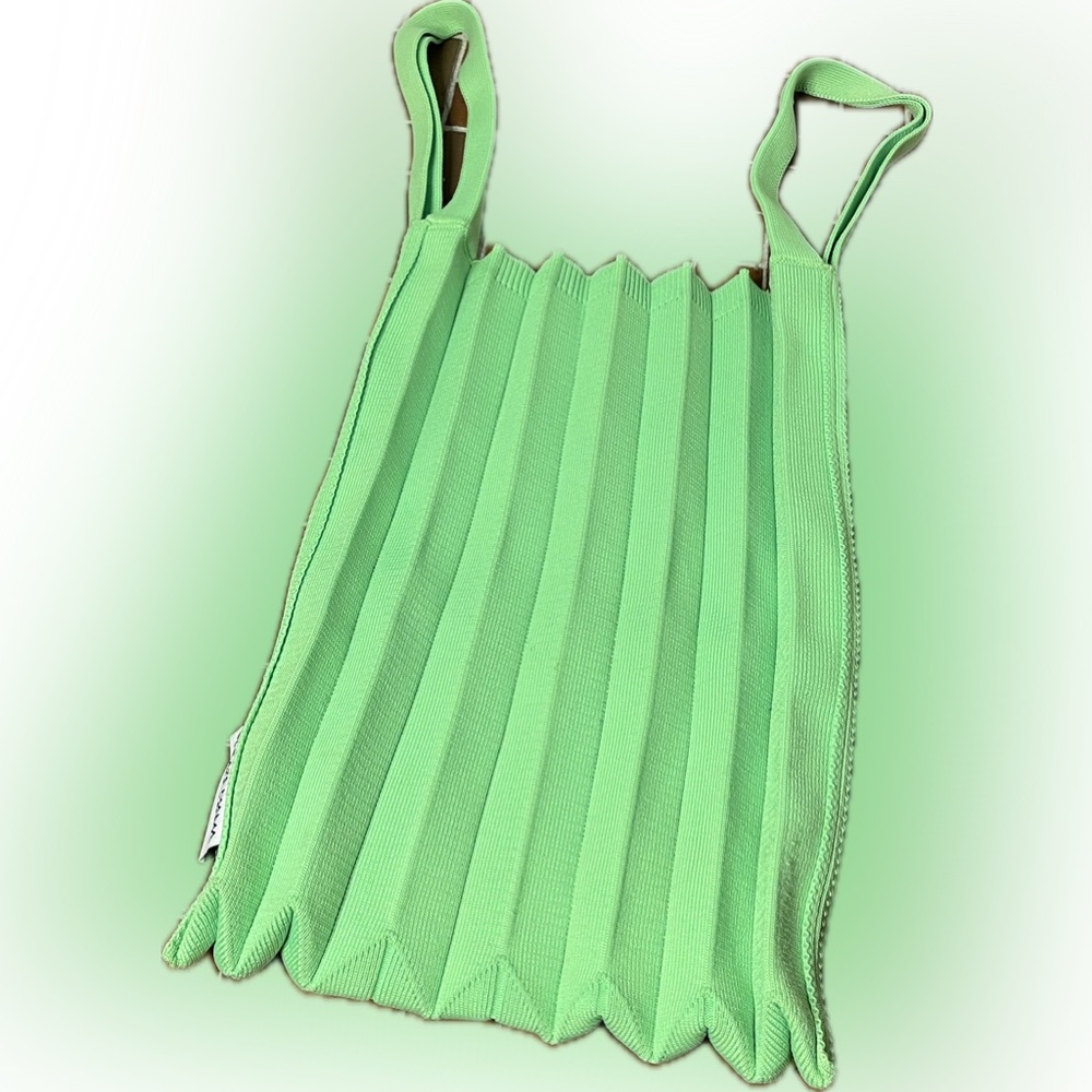 Green Pleated Women's Bag